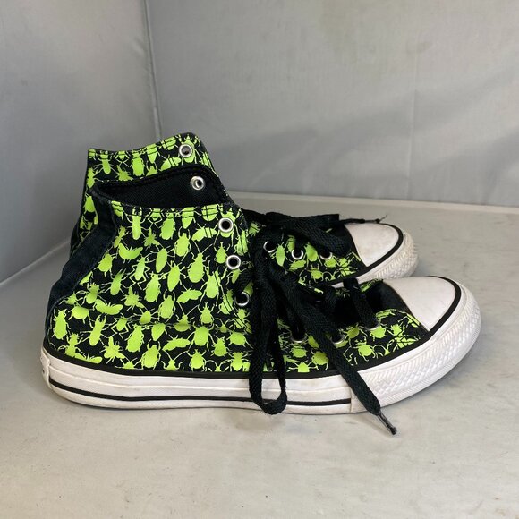 Converse Chuck Taylor All Star High GS Glow In The Dark Insect Print - Picture 1 of 5